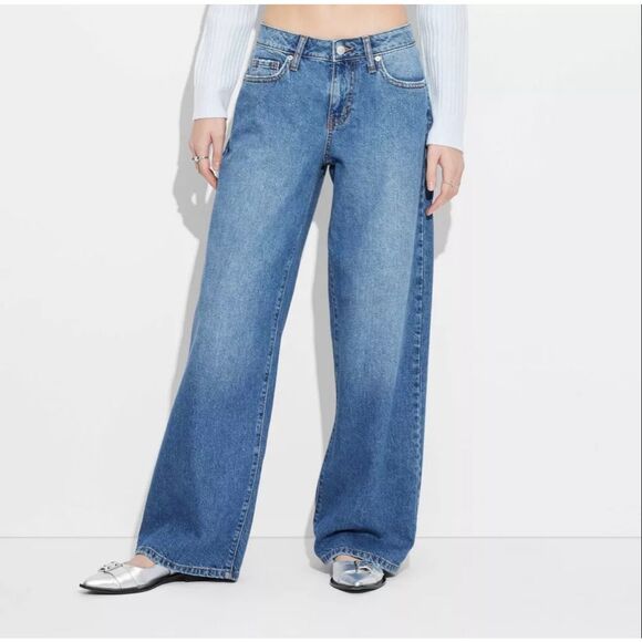 Wild Fable Women’s Low Rise Baggy Blue Jeans Size 6 New - Picture 1 of 4